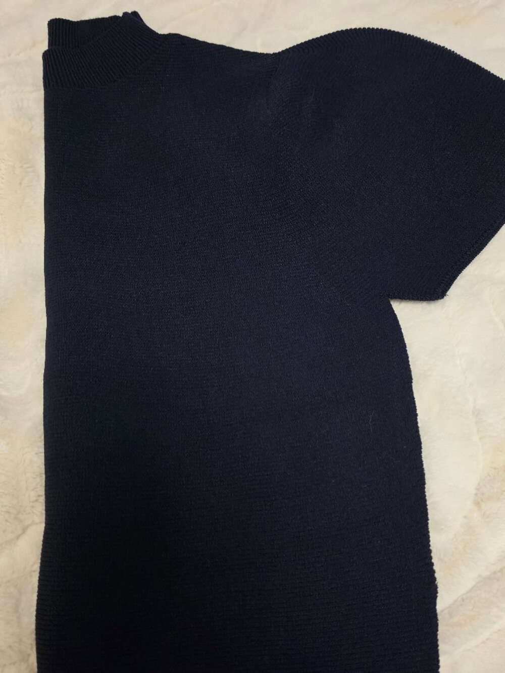 Zara Short-Sleeve Navy Sweater